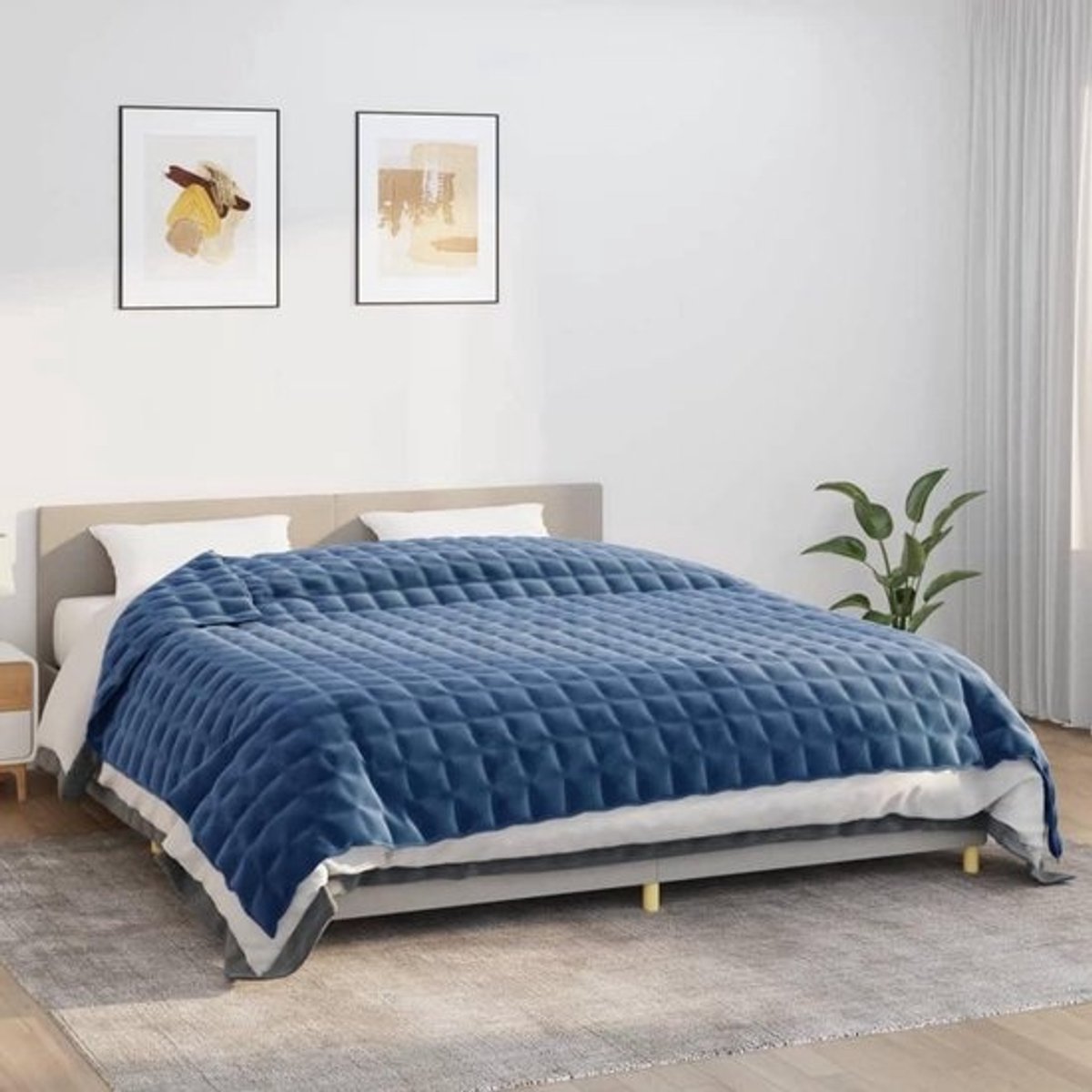 Verzwaringsdeken - Deken met gewicht - Ontspannen slapen - Gelijkmatige gewichtsverdeling - 235 x 290 cm - Blauw