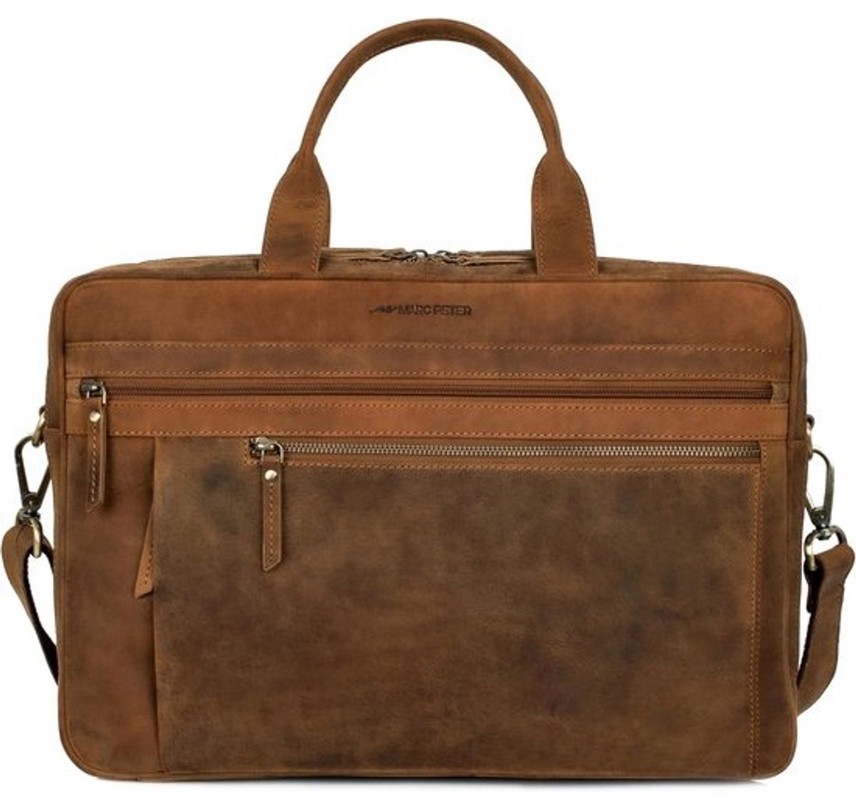 Laptoptas - Aktetas Notebook - Zakelijk Vervoer - Milieuvriendelijk Leer - 41 cm - Zwart