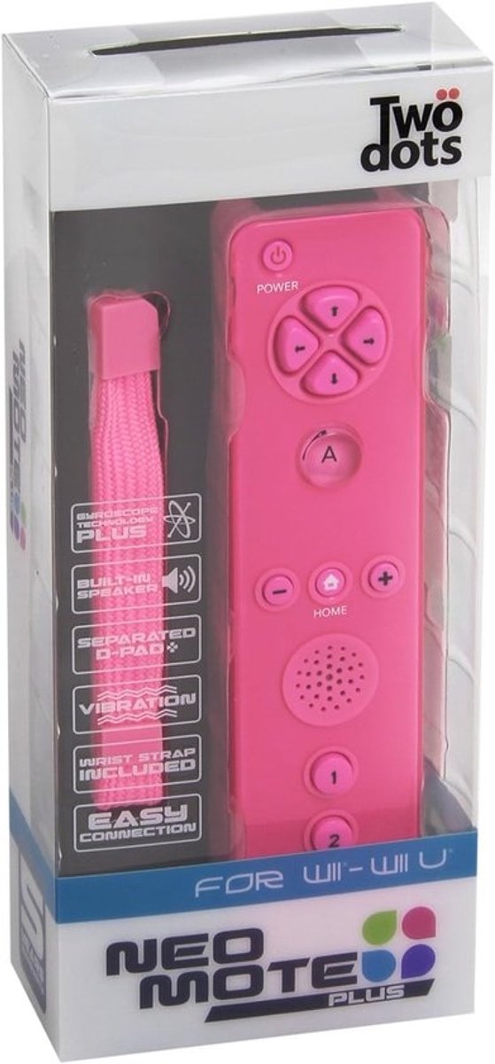 Motion Plus Controller voor Wii en Wii U met Trillingseffect Roze