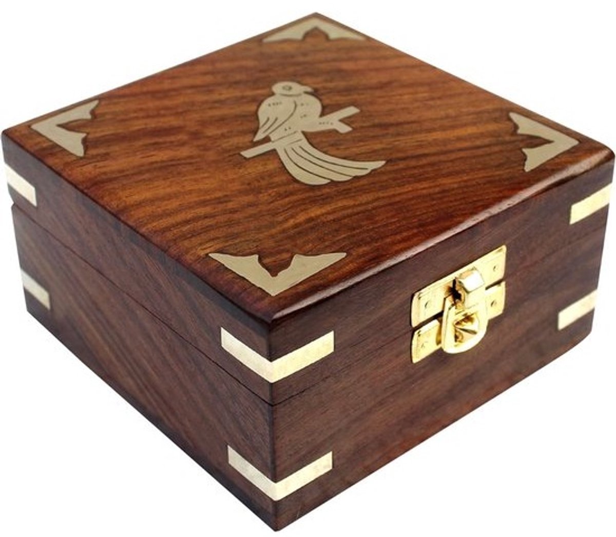 Handgemaakte Houten Sieradendoos voor Vrouwen - Juwelenkist met Handgesneden Details
