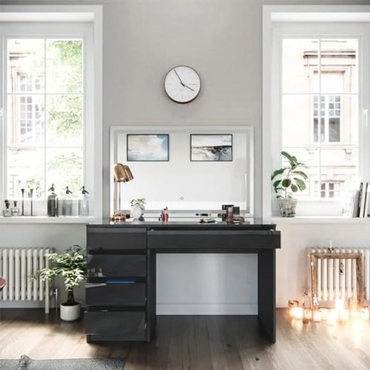 Stijlvolle Make-uptafel met LED Spiegel en Lades voor Dames en Meisjes - 120 x 55 cm - Zwart