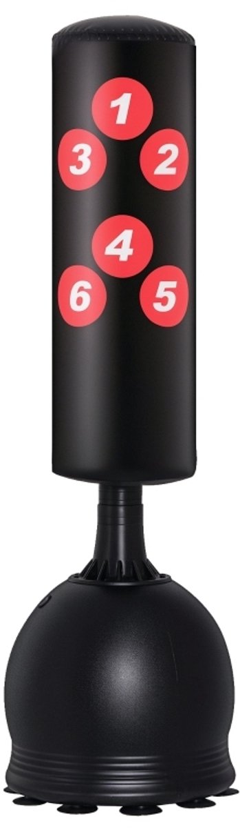 MODFU - Bokszak - Vrijstaand - 165 Cm - Met Zuignapvoet - Voor Boks- En Kicktraining - Zwart