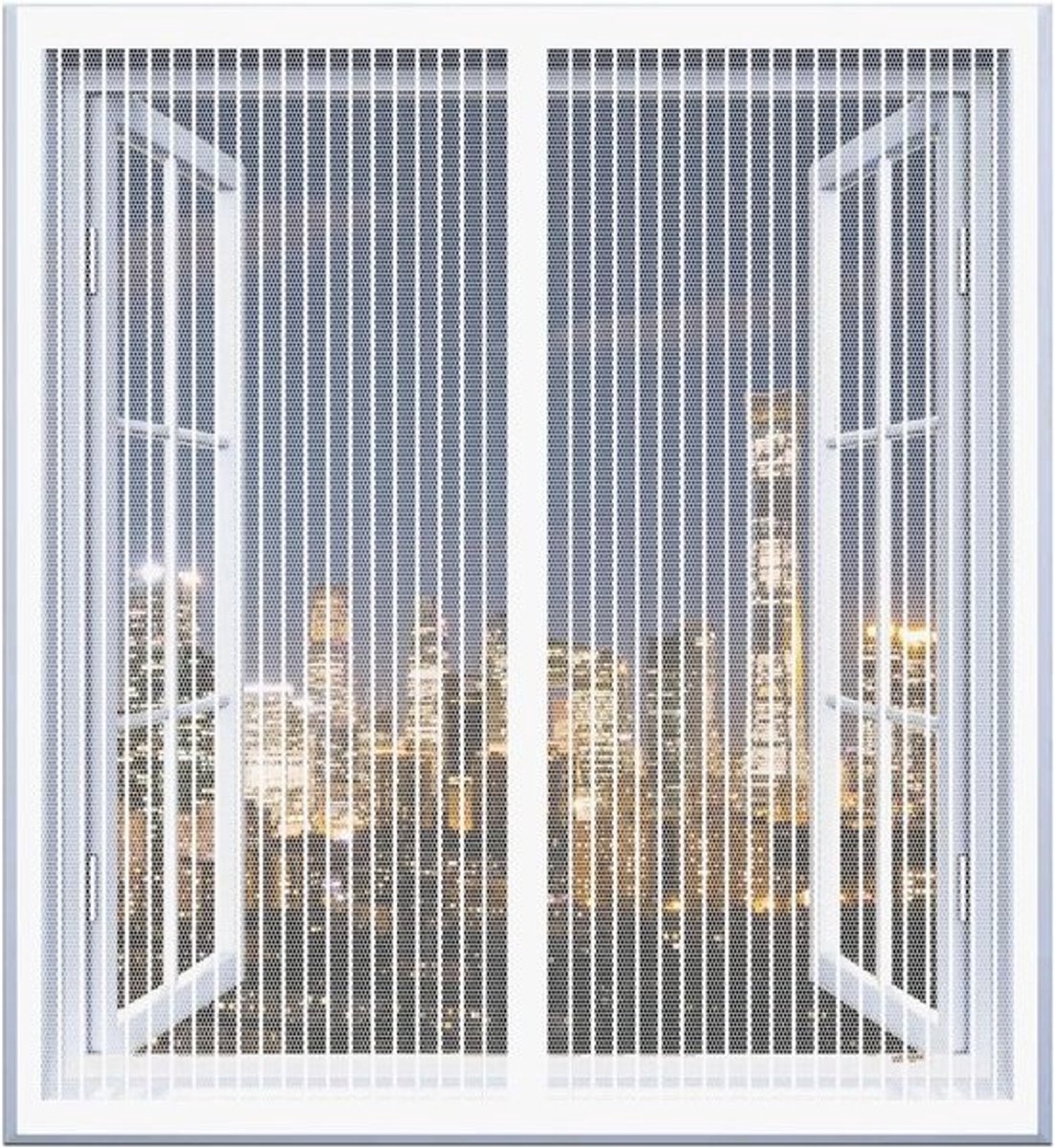 Magnetisch Gordijn - Horrengaas Raam - Insecten Buiten Houden - Automatisch Sluitend - 140 x 125 cm - Wit