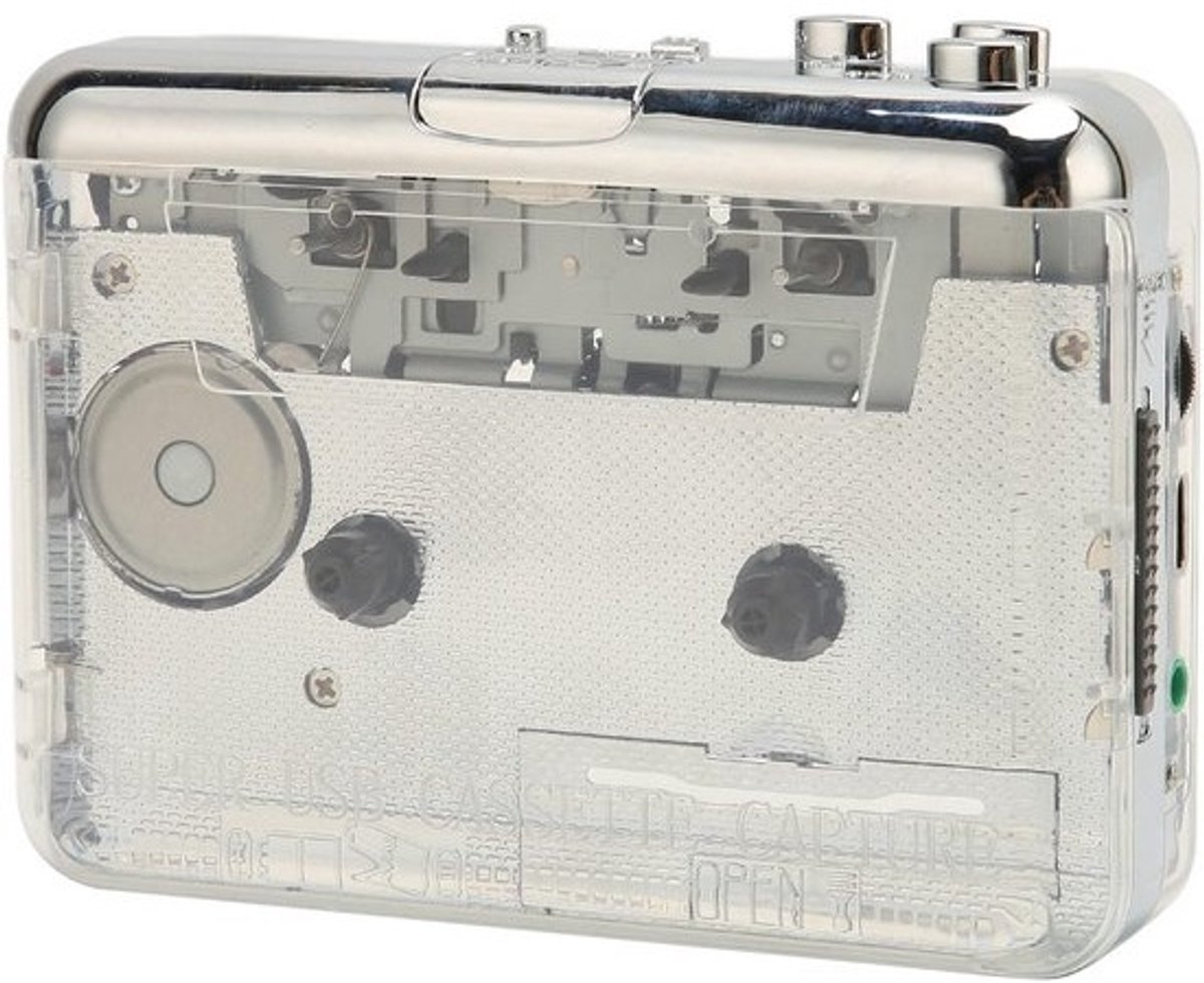 Draagbare Cassettespeler, Tape-speler, Auto Reverse Cassette Tape-speler met 3,5 Mm Koptelefoonaansluiting, Type C Cassette Naar MP3-converter