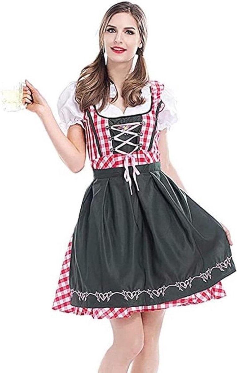 Oktoberfest-damesoutfit - Duitse bierjurk en Beierse jurk voor Halloween