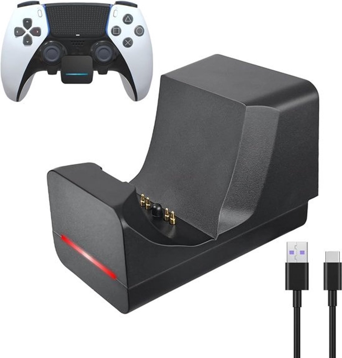 Oplaadstation en Muurbeugel voor PS5 DualSense & Edge Controllers met RGB Statusindicator