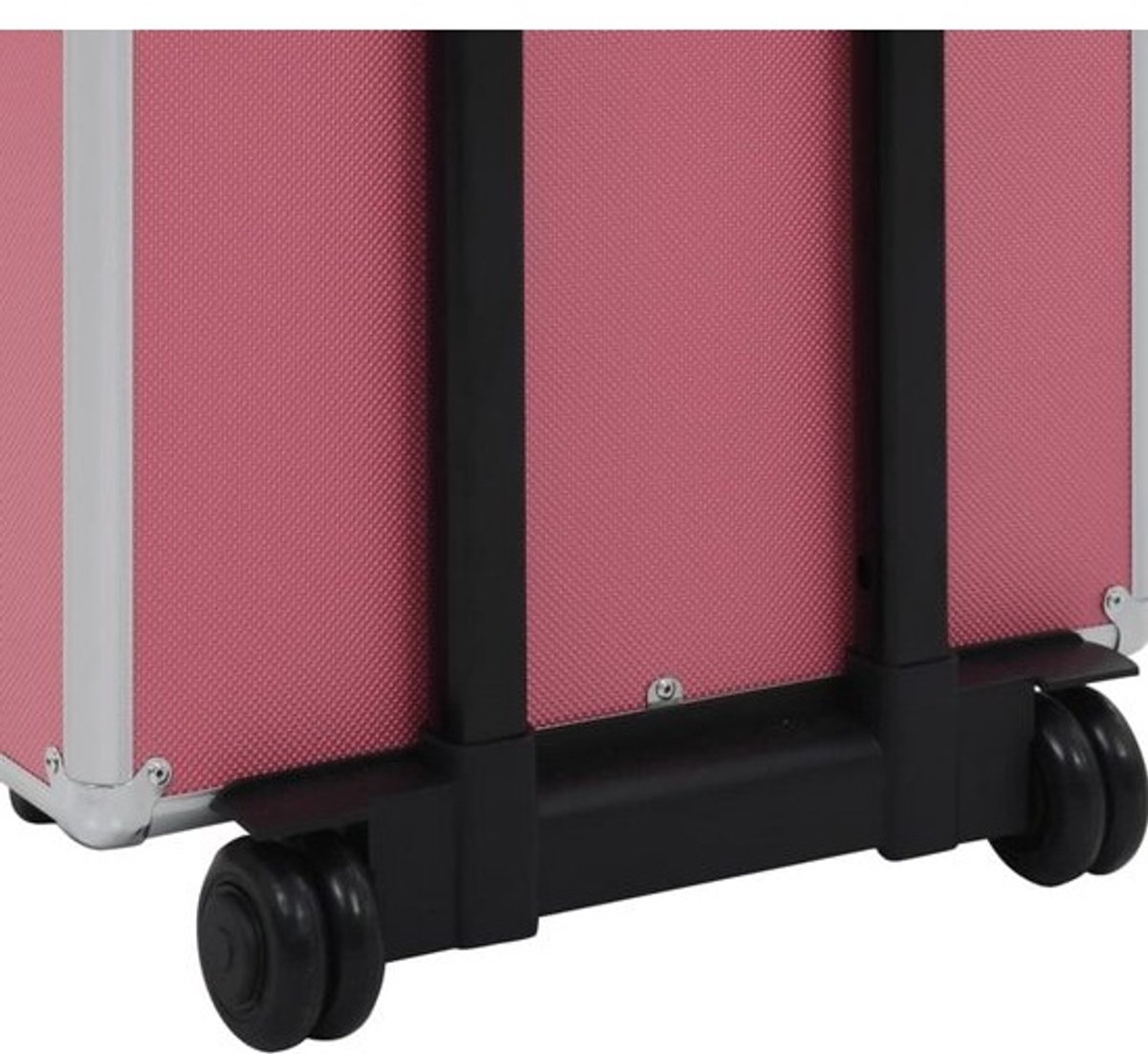 Grote Make-up Trolley met Wielen en Uitschuifbare Vakken - Roze