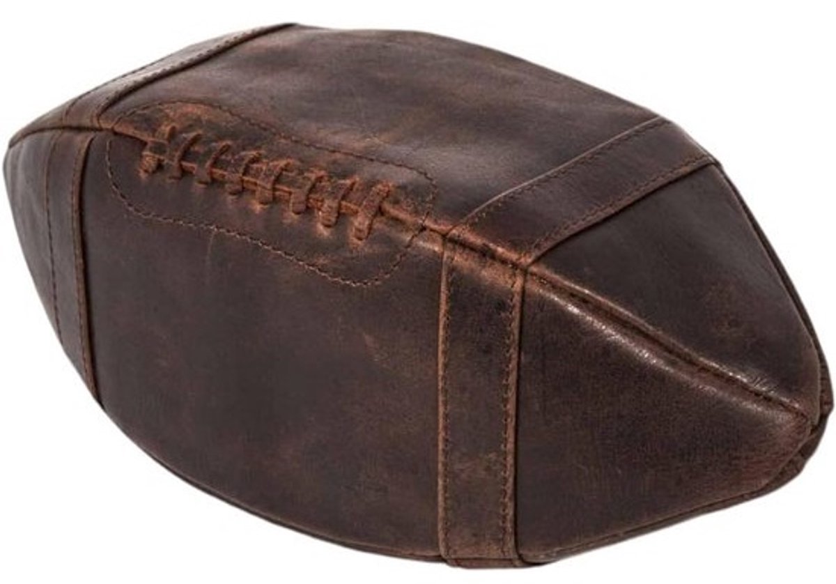 Echte leren toilettas in voetbaldesign - 27,5 cm