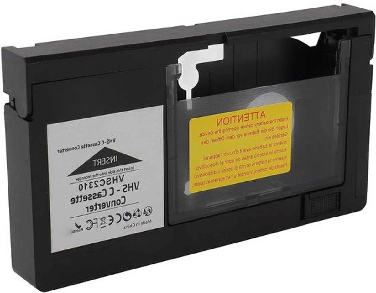Cassette Adapter - VHS-C Omzetter - Oude Beelden Afspelen - Gemotoriseerde Werking - 188x102x25mm - Zwart