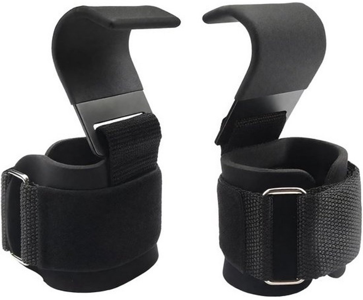 Trekkingstraps voor krachttraining - Leren lifting straps met neopreen bekleding en verstelbare gewichthefhaak voor bodybuilding en fitness