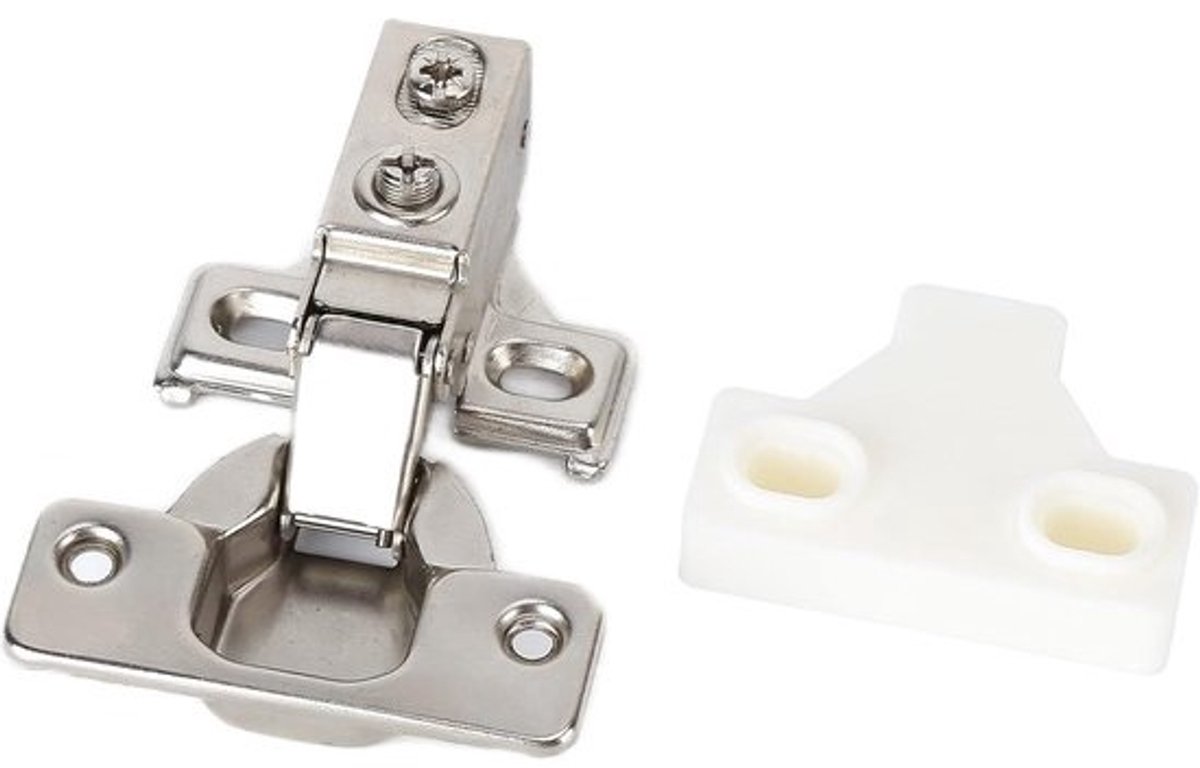 EGoods - Hydraulisch Dempende Buisscharnier 90-105° Ingebouwd - Volledig Overlay met Korte Arm - Smal Zijpaneel - Thuis