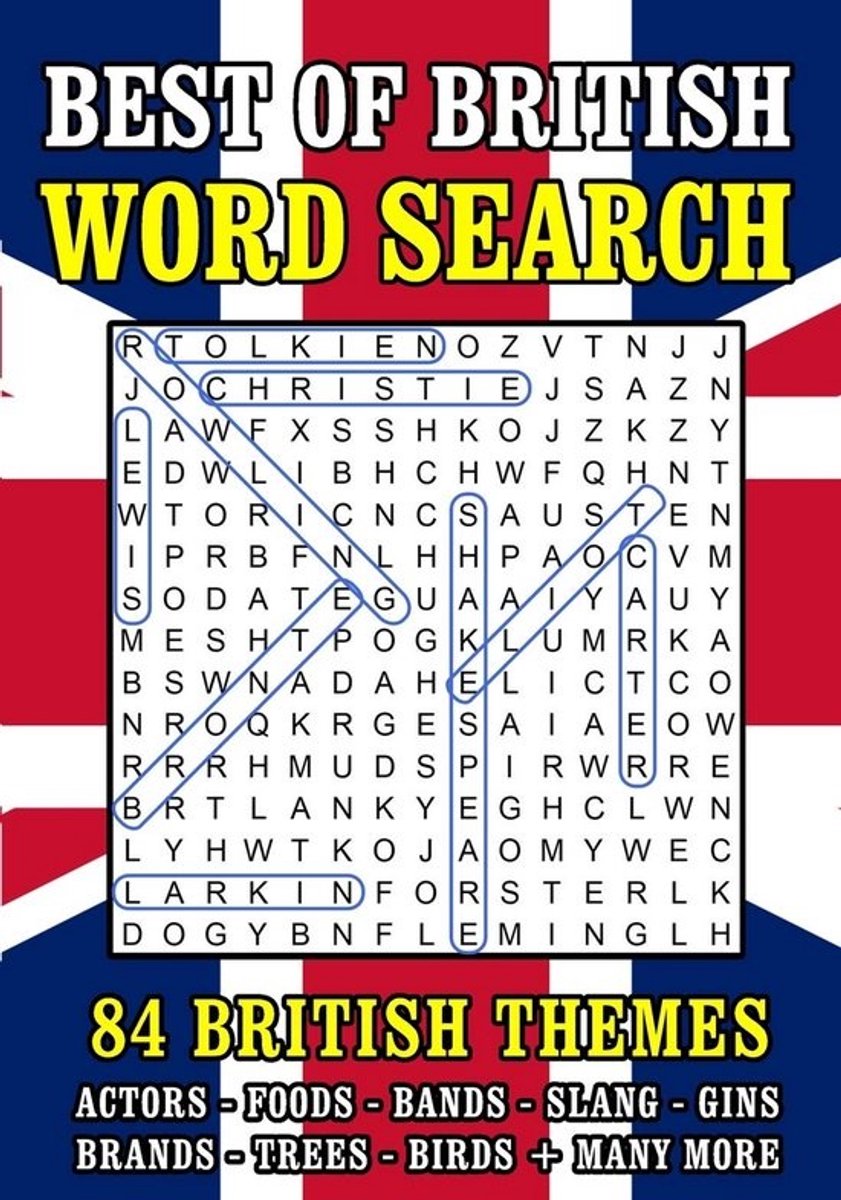 Britse Themed Woordzoekers voor Volwassenen - 84 Puzzels in Groot Lettertype