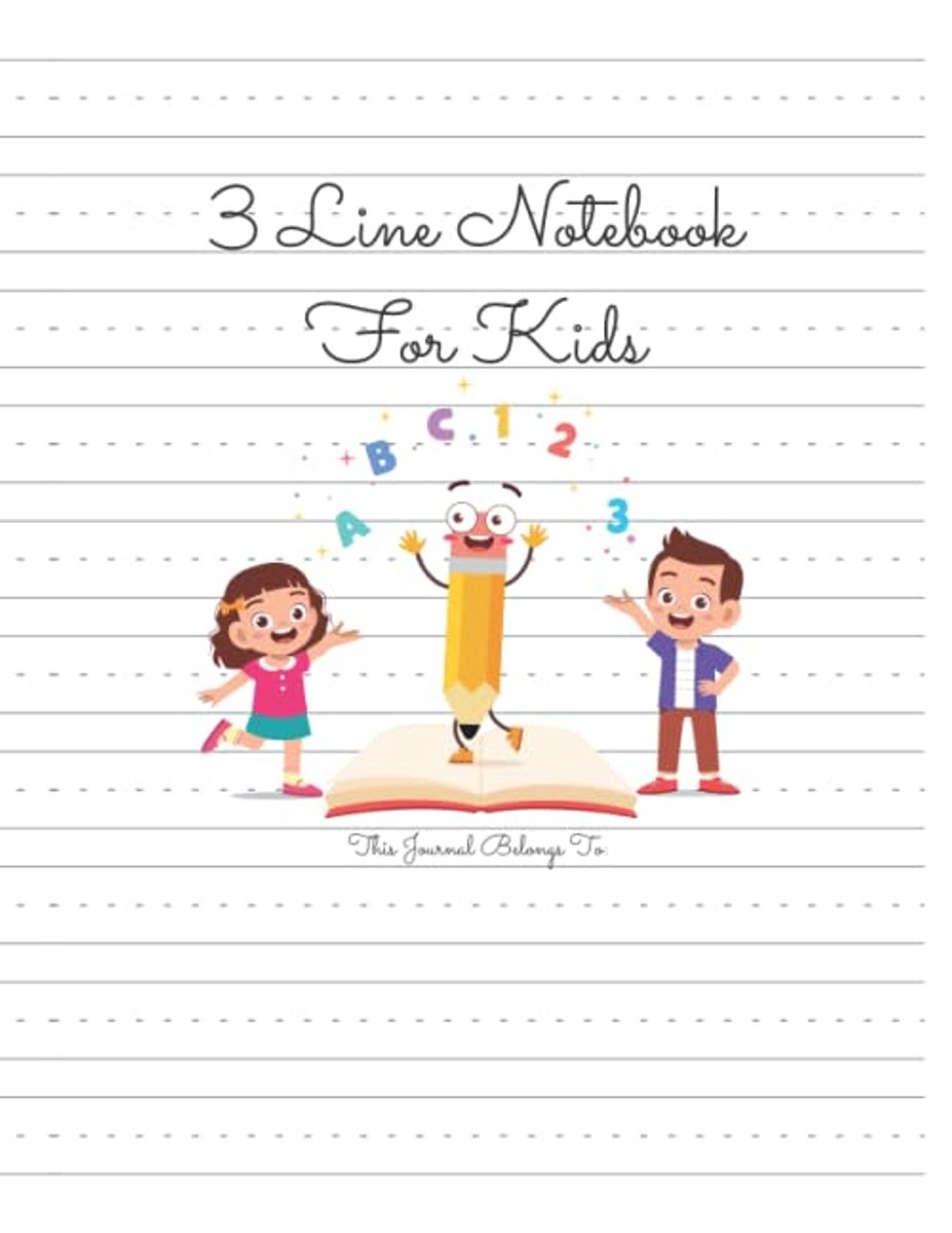3 Line Notebook For Kids: Lined Paper For Kindergarten Writing With 130 Pages, 3 Lines Notebook For Kindergarten - ShopVlot