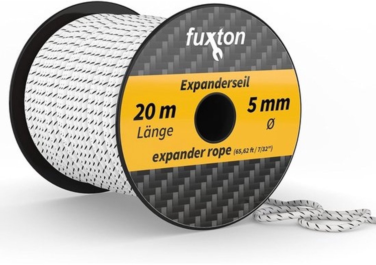 Elastische touw 5 mm 20 m zwart-wit - Spanningskoord voor veelzijdig gebruik