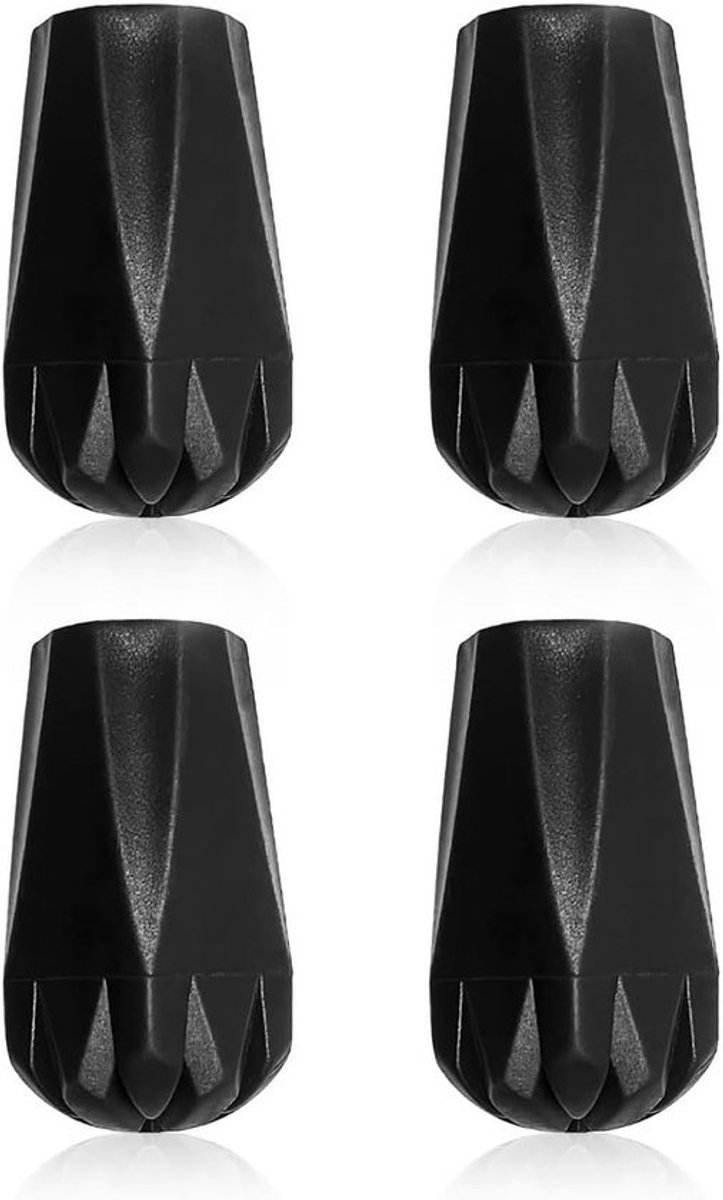 Rubberen Doppen - Stok Beschermers - Veilig Wandelen - Universele Pasvorm - Set van 4 - Zwart