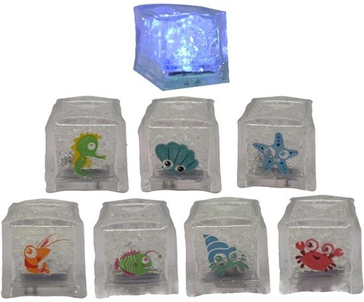 Verlichte Kubusjes - Lichtgevende Blokjes - Feestelijke Sfeer - Meerkleurige LED - 8 stuks - Transparant