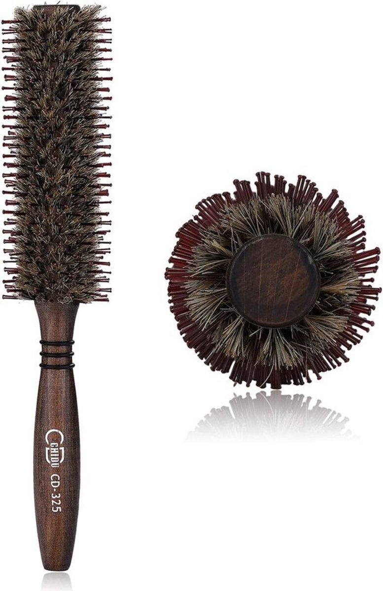 Ronde Föhnborstel Zwart Haar en Nylon voor Volume, Styling en Glanzend Haar - Kleine Diameter