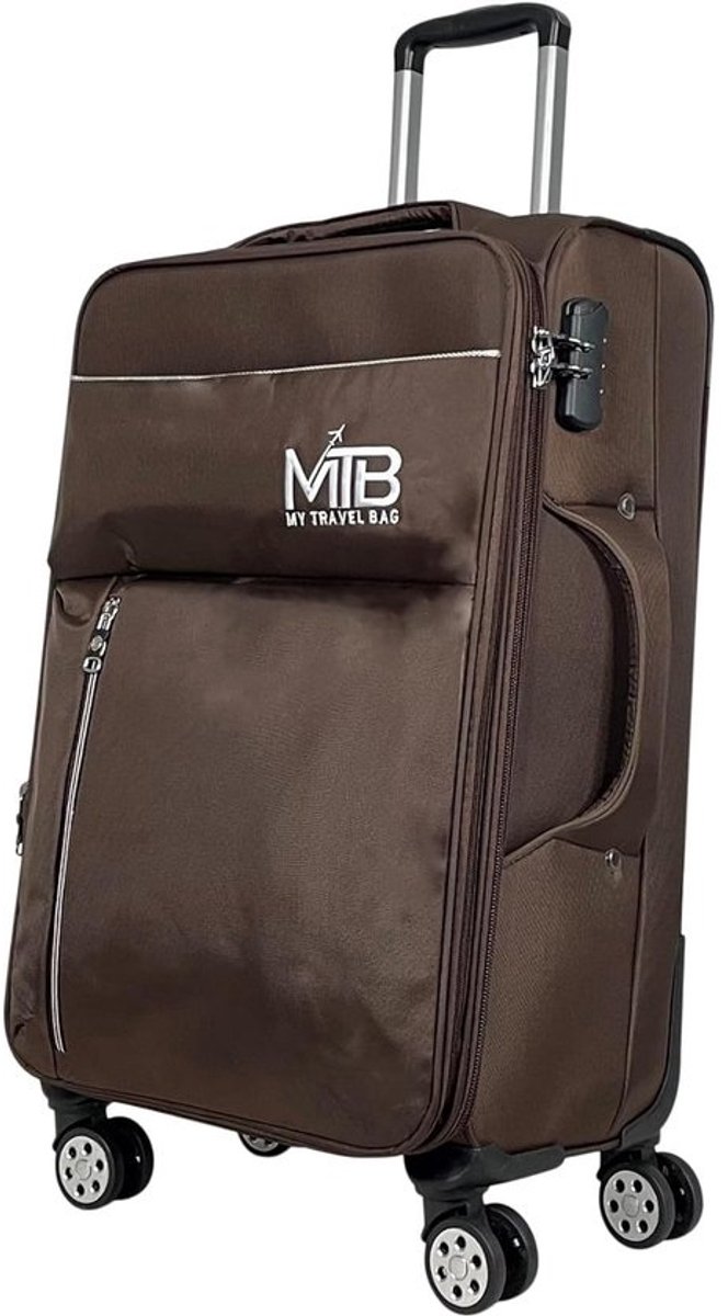Stoffen reiskoffer met 360° wielen en expansievoeg - handbagage, L, XL, XXL