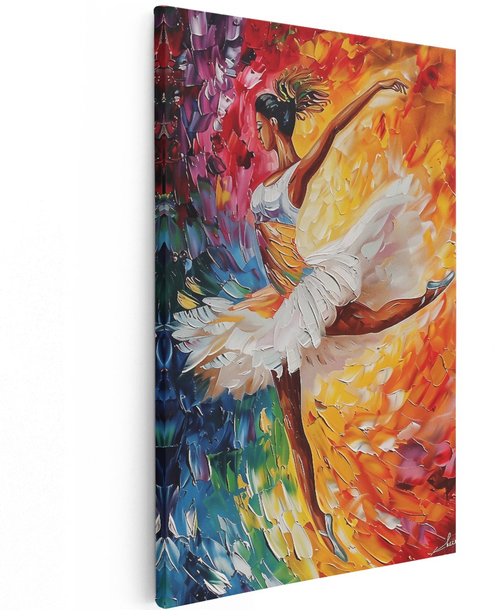 Artaza Canvas Schilderij Ballerina - 120x180 cm - Groot - Wanddecoratie Woonkamer - Schilderijen - Muurdecoratie