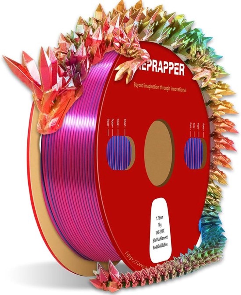 Trichromatisch PLA-filament 1,75 mm - Veelkleurig 3D-printerfilament met Hoogglanzend Effect