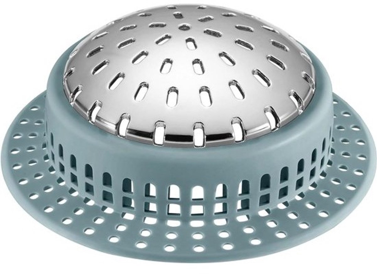 Afvoer Haarvanger - Douchegoot Beschermer - Voorkomt Verstoppingen - Met Siliconen Ring - 7.1 x 3.7 cm - Roestvrij Staal