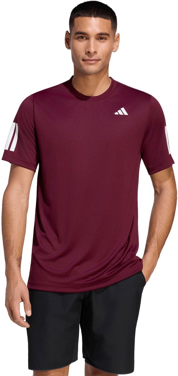 Adidas Club 3-Stripe Tee Maroonkleur