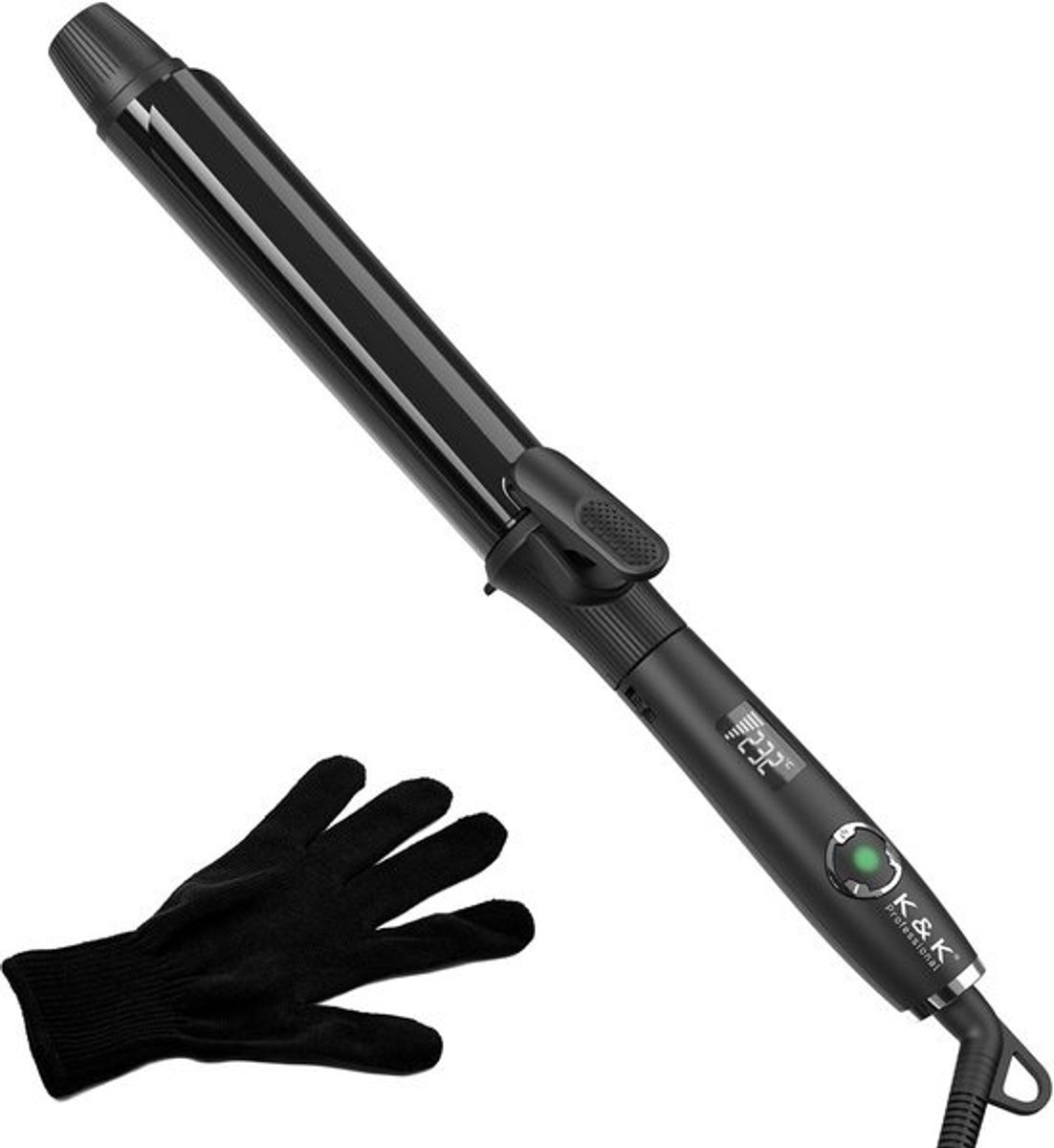 Keramische Krultang met Digitale Temperatuurinstelling - 32 mm Nano-Titanium, Automatische Uitschakeling en 360 Graden Draaikabel
