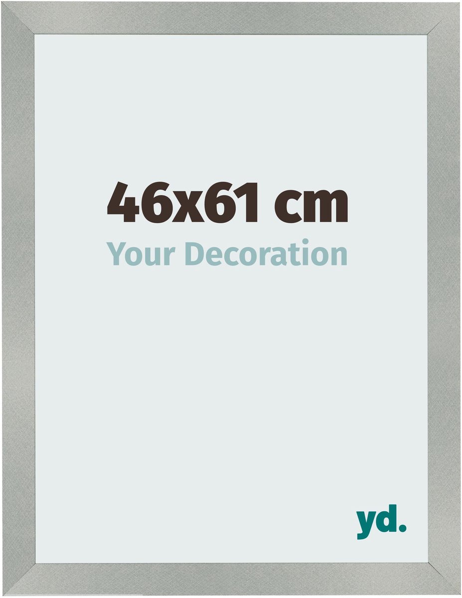 Your Decoration - Fotolijst 46x61 cm - MDF - Aluminium Geborsteld - Bologna