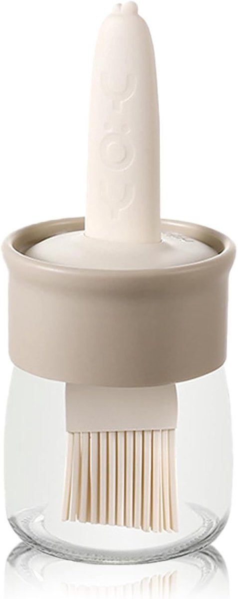 Saus- en Oliefles met Siliconen Borstel - Transparant - 200 ml - Hittebestendige Borstel voor Koken en BBQ