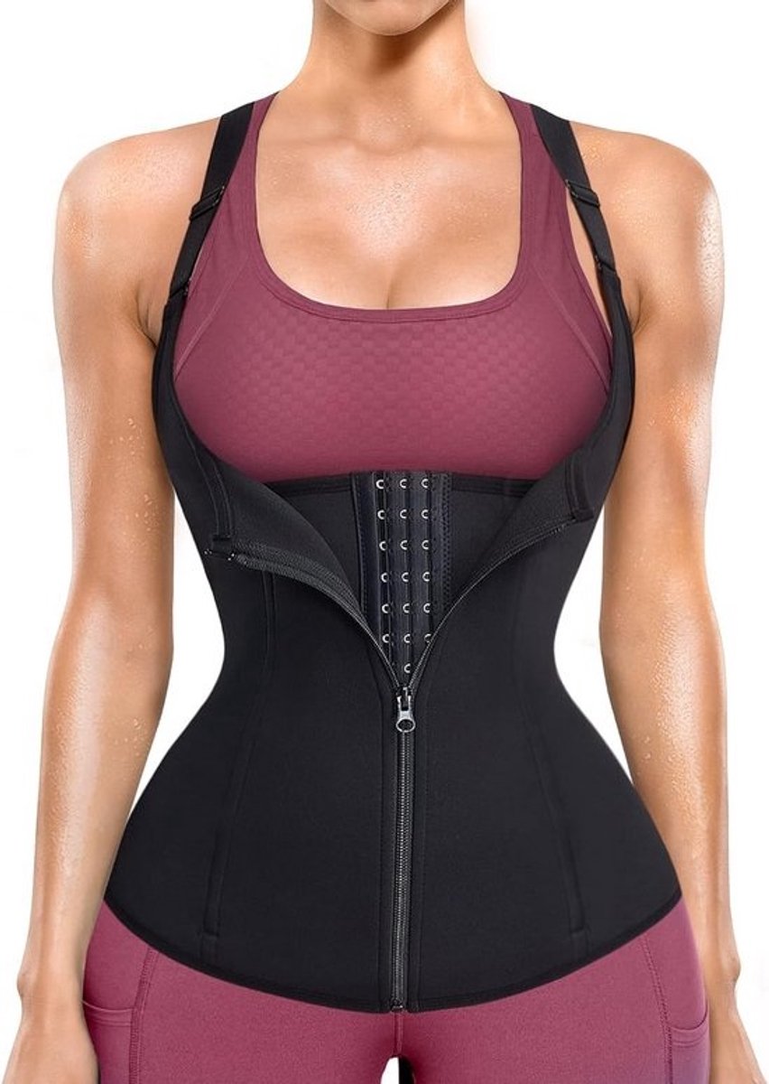 Dames Taille Trainer Corsetto Dimagrante - Body Modelant met Rits voor Sauna Training