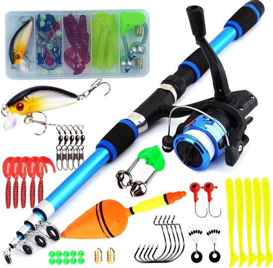 Kindervishengel - Hengelset -1.8m telescopisch - complete visset - vishengel + accessoires - Vishengel Set Voor Beginners - Ideaal voor Buitenvisserij — afbeelding 5