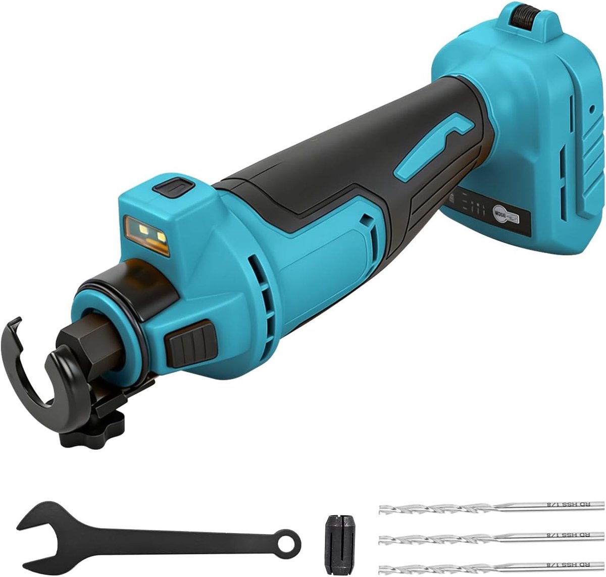 Draadloze Rotatie Cutter met LED Verlichting, Diepte Instelbaar, Compacte Spiral Saw voor Hout en Staal Snijden