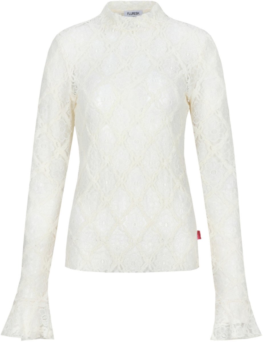 Fluresk T-shirt Leena Top 26nzf14 011 Offwhite Dames Maat - 38