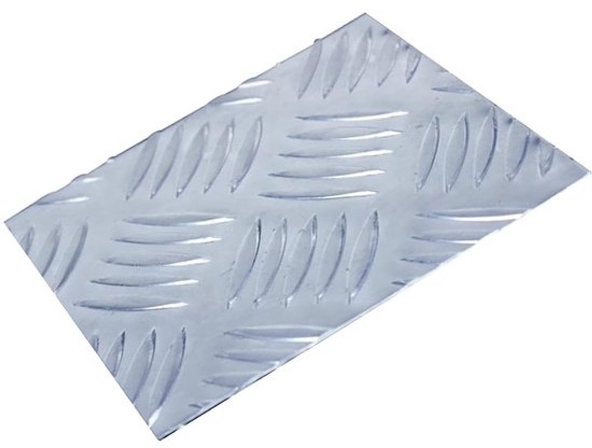 Aluminium Traanplaat - Loopvlakplaat Metaal - Vloer Beschermen - Antislip Oppervlak - 300x300mm - Aluminium