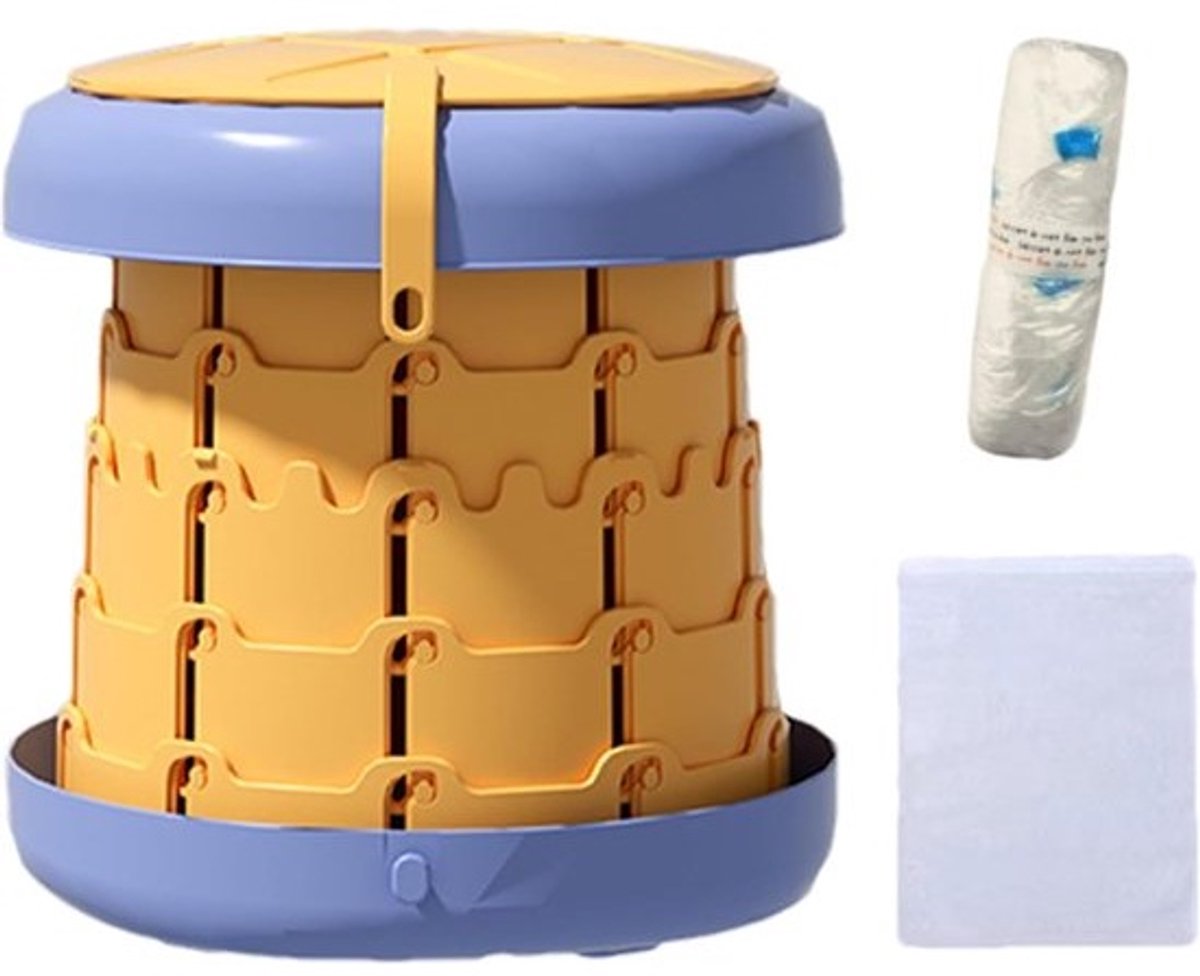 Draagbaar potje - Reistoilet kinderen - Zindelijkheidstraining - Antislip onderkant - 28.3 x 11.7 cm - Geel