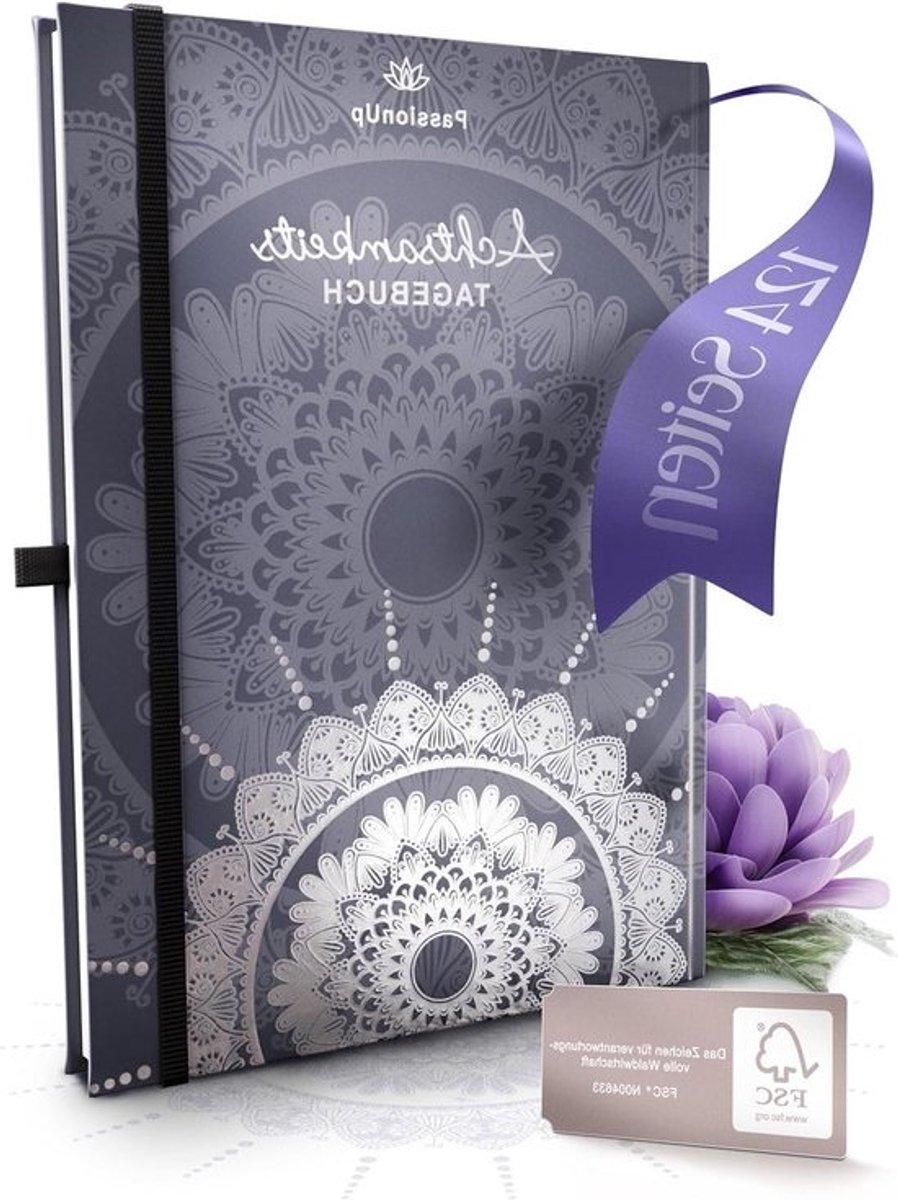 Mindfulness Dagboek - Dagboek Journal - Persoonlijke Reflectie - Mandala Patroon - A5 formaat - Zwart