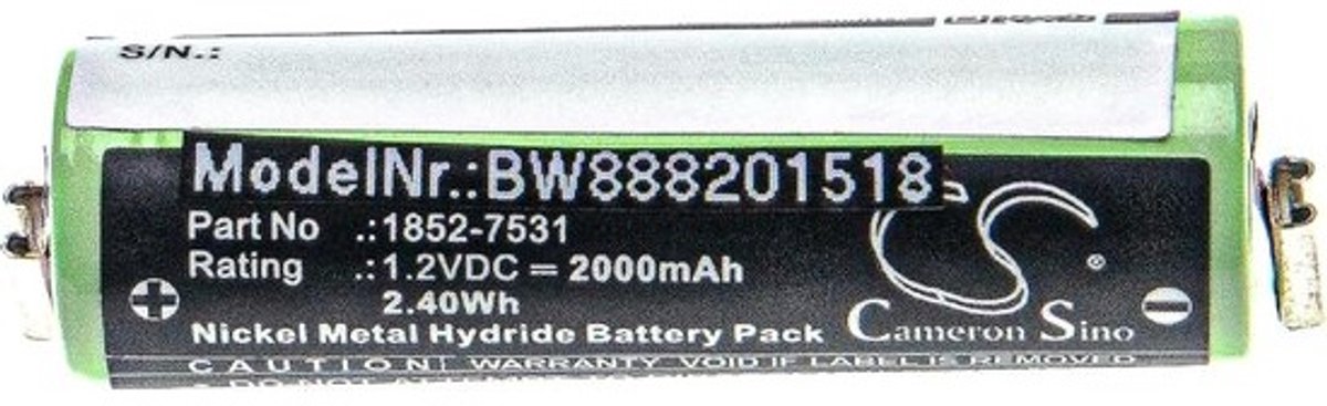 NiMH-accu 2000 mAh 1.2V geschikt voor Moser Easy Style 1881, Contura HS40 en HS61 scheerapparaten en trimmers