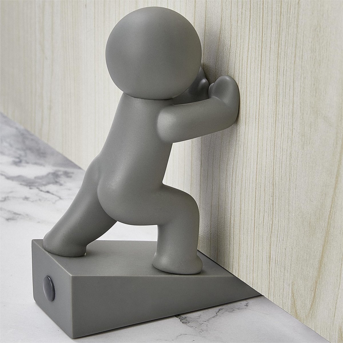 Deurstopper - Decoratieve Buddy - Beschermt vloeren - Grijs, 1 stuk