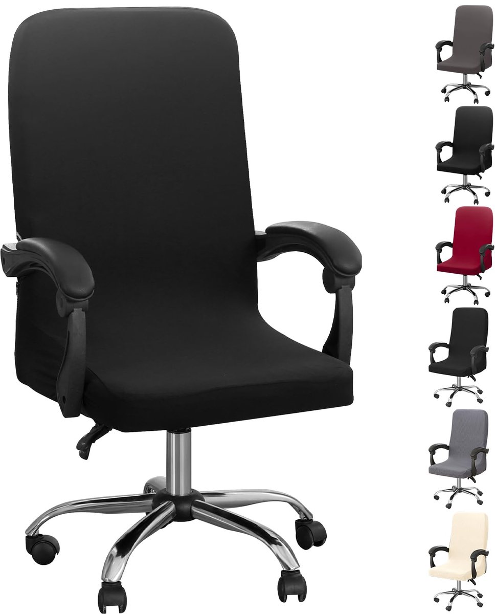 Bureaustoelhoes - Exclusief stoel - Zwart, Maat L