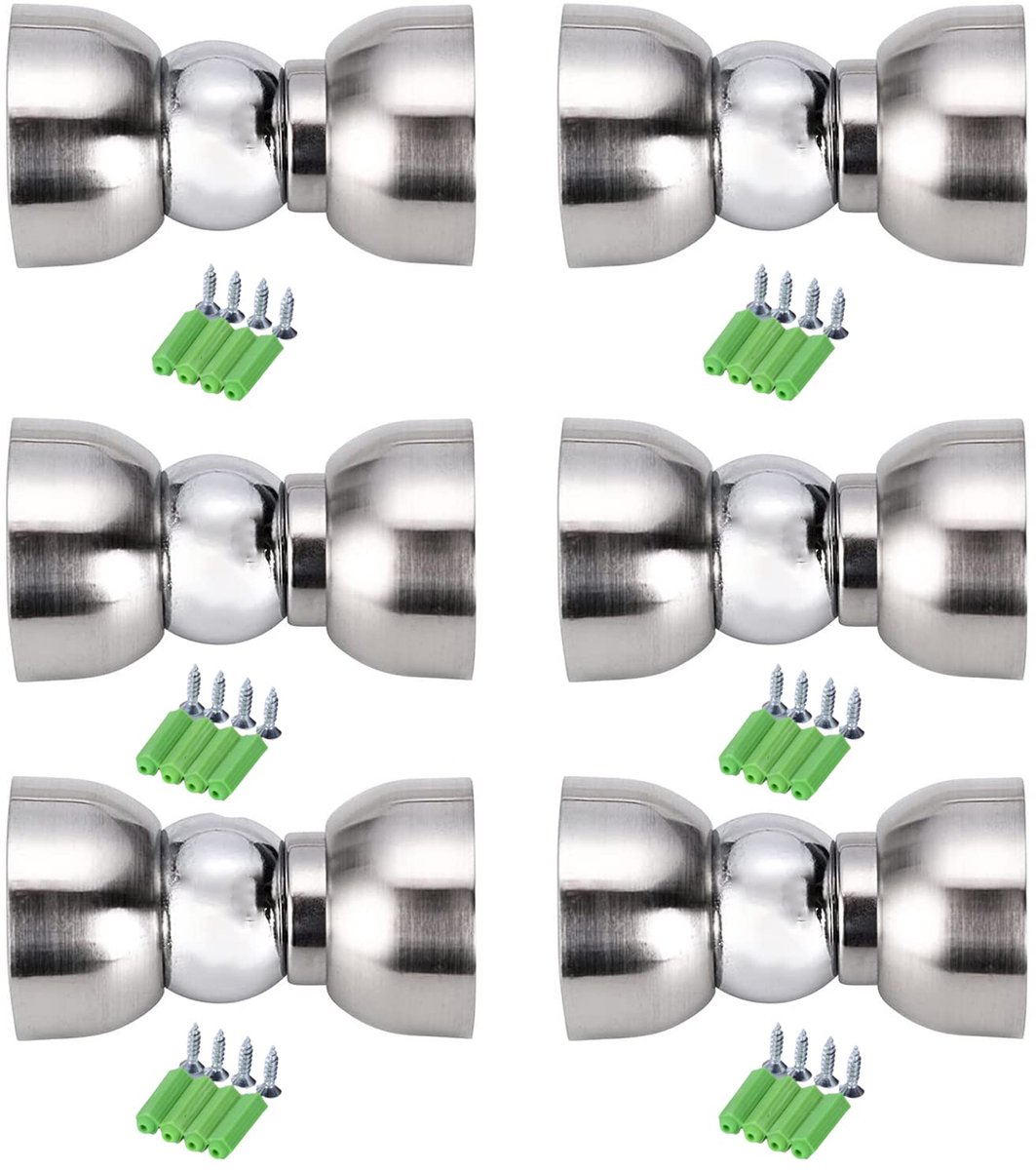 RVS Magnetische Deurstopper - Met Wandbevestiging - Voor Thuis en Kantoor - 6 Stuks
