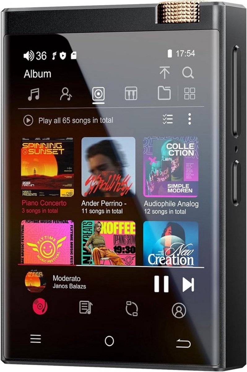 Hifi MP3 Speler met Bluetooth en Wifi, Lossless Audio Ondersteuning en Android