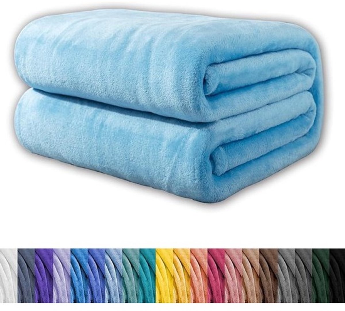 Gebreide Plaid - Deken Bank - Comfort Verhogend - Extra Dik - 50 x 400 cm - Lichtblauw