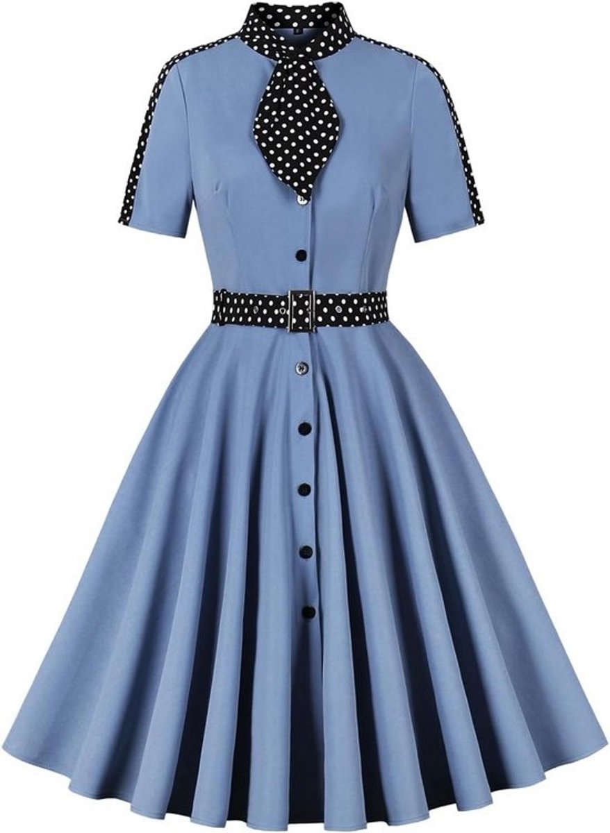 Vintage Strik Knoop Cocktail Jurk voor Dames A-lijn