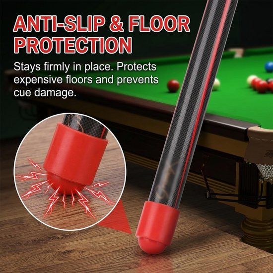 8 rubberen biljartkeu-beschermkappen, accessoires voor biljart, snooker en pool, 4 zwart + 4 rood — afbeelding 5