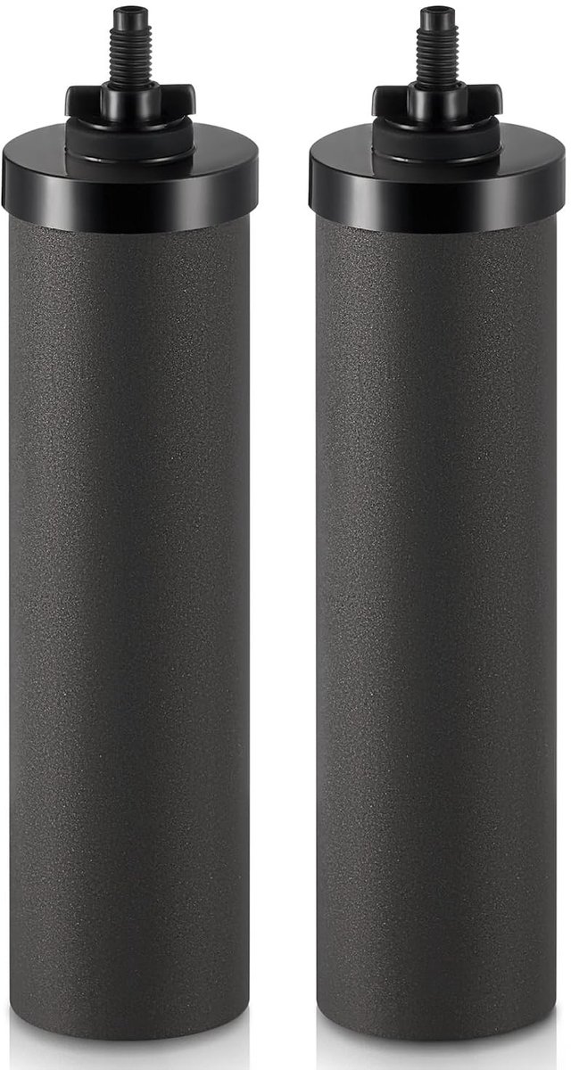 Waterfilter vervanging, 2 actieve koolstoffilters voor gravity filtratiesysteem, geschikt voor thuis, reizen en buitengebruik, NSF/ANSI 42 gecertificeerd