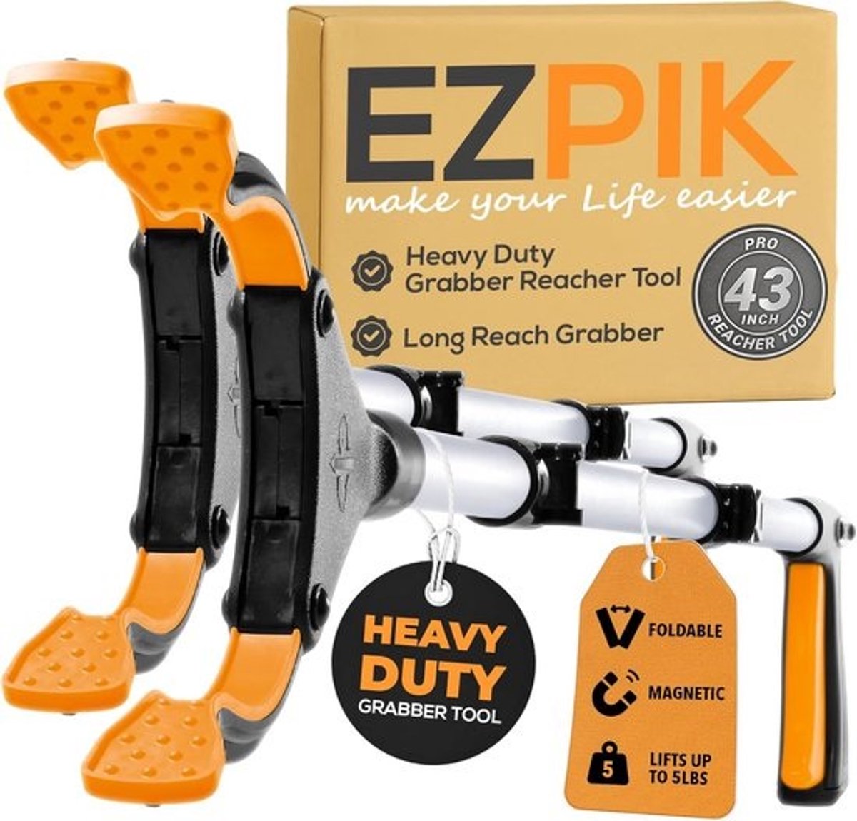 Extra Lange Grijptang 110 cm - Telescopische Pincet voor Ouderen en Gehandicapten, Ideaal voor Afvalverzameling