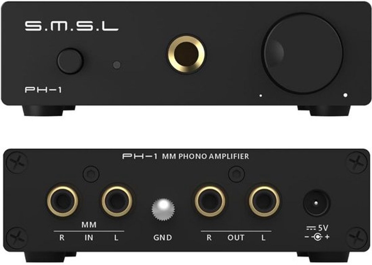 Platenspelers Phono Voorversterker voor MM Pickup - HiFi Audio Versterker met Hoofdtelefoonuitgang