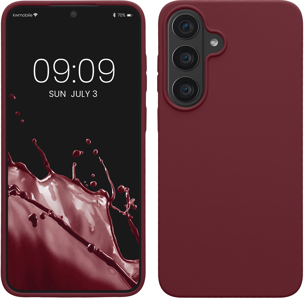 kwmobile telefoonhoesje geschikt voor Samsung Galaxy S26 FE - Hoesje met siliconen coating - Smartphone case in bordeaux-violet