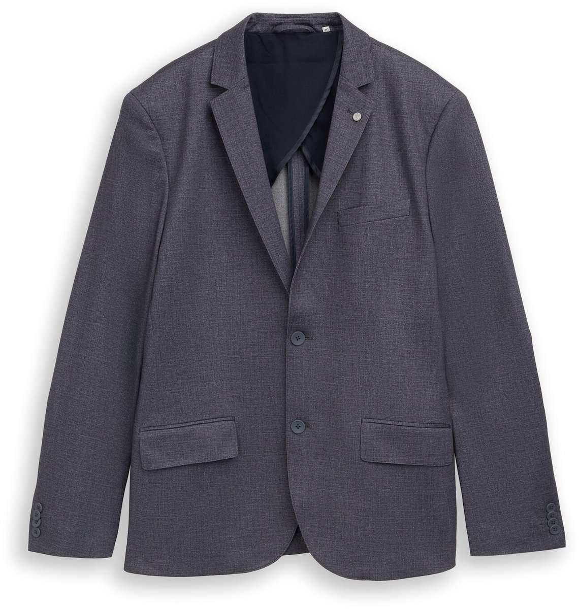 Tom Tailor - Regular fit colbert met zakken - Maat 54 - tamac grey melange print