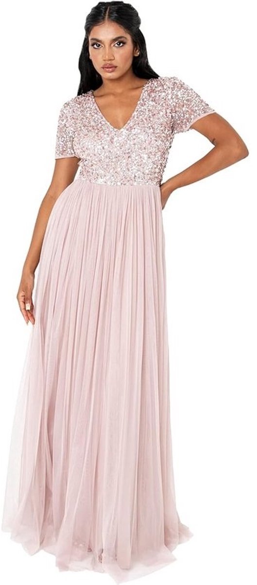 Chique Plus Size Avondjurk voor Dames - Empire Taille en Pailletten voor Bruiloft of Feest